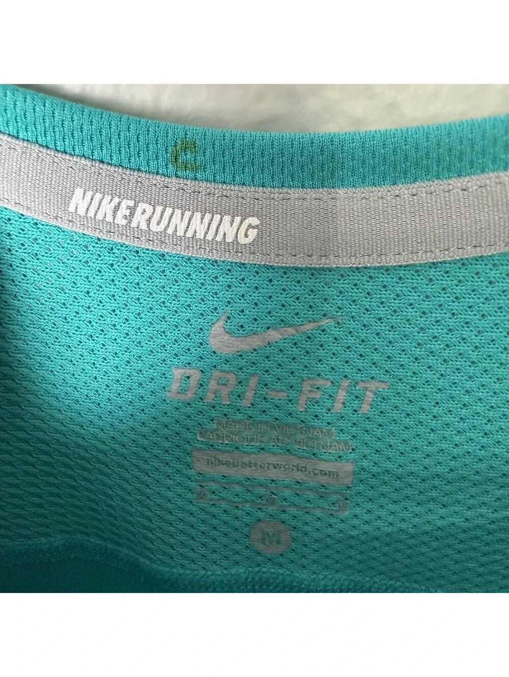 Nike Dri-FIT Running T-Shirt Teal Turquoise Performance Athletic Size M